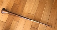 Victorian Copper Hunting Horn, Brass Mouth Piece 33"Long . (Box above cages)