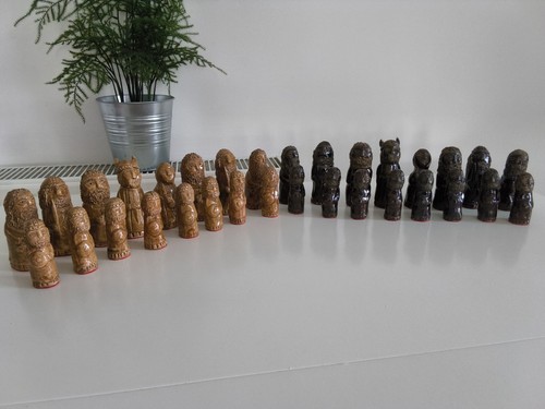 Vintage ceramic viking chess - vintage,