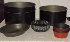 Vintage Lot of 16 Baking Set Loose Bottom Cake Tins & Pie Tins Fluted Tart Tins