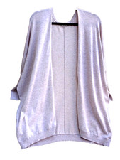 Zara Oatmeal Cotton Mix Long Oversized Open Cape Cardigan Coat