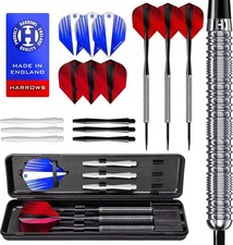 Harrows Darts Set with Case - Caliber 90% Tungsten Steel Tip 23g - 30g w/Flights