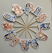 12 x Cute Bluey Cup cake Toppers