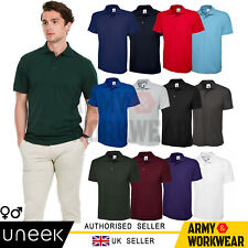 Uneek Unisex Polo Shirt, Active Poloshirt Plain Smart Work Wear Causal Top Mens