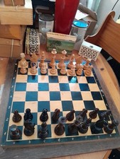 Wooden Chess Pieces Set, All Felted, & Large Folding Chess Board - 645WLL