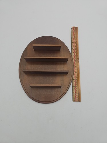 Vtg oval wood thimble display - vtg,