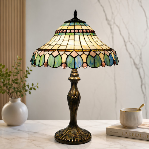 Tiffany style table lamp - table,