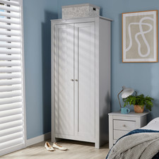 Wardrobe 2 Door Grey Hanging