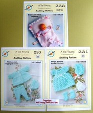 3  DOLLS KNITTING PATTERNS FOR