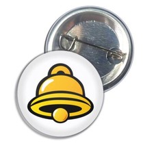 Fruit Machine Bell Button Badge Pin Badge (25, 55 or 77mm)