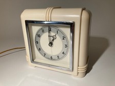 Vintage white bakelite Ferranti Art Deco Clock (electric)