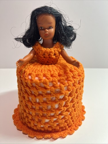 Vintage doll toilet paper roll - toilet,