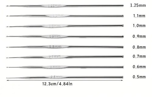 Fine crochet hook - fine, metal