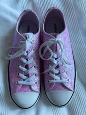 Converse Trainers Pink Glitter