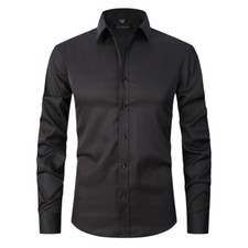 Button Down Slim Fit Long Sleeve Formal Shirts Men's Casual Shirt