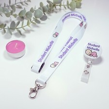 Student Midwife Lanyard & Badge Reel Set For ID Badge or Flashcards NHS Gift  