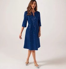 Helene Berman Sequin Dress. Blue. Size 16. BNWT. RRP £152.40.