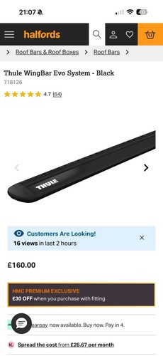 Thule evo wing bar - thule, 127