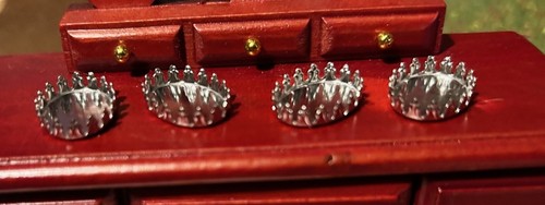 Tiny oval silver trays - 4,
