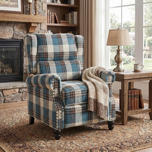 Recliner tartan armchair - recliner,