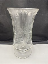 Antique etched engraved glass celery jar in VGC