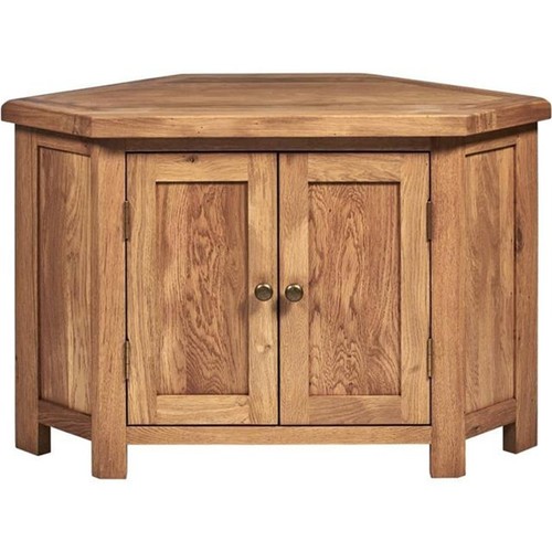 Solid oak corner television - oak,