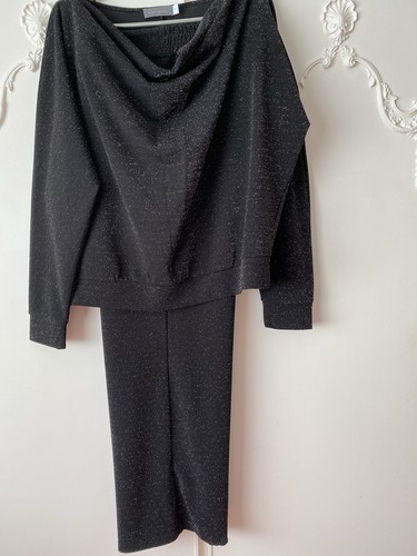 Ladies evening pant suit black - evening,