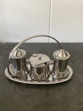 Vintage Old Halls Stainless Steel Cruet Set 1960s
