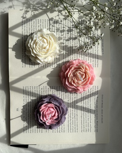 Peony candle rose shaped - rose,