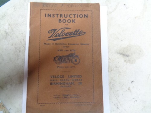 Velocette instruction book - ,