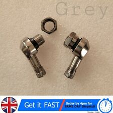 2X Grey CNC Motorcycle 90 Degree Angle Wheel Tire Stem Tubeless Valve Aluminium