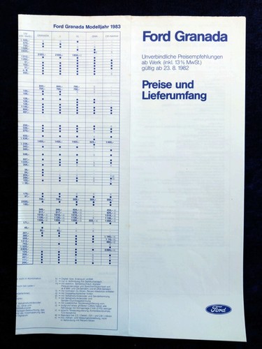 Ford granada price list - ford,