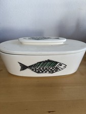 Vintage SMF Schramberg Fish Lidded Dish German Mid-Century Modern Pottery