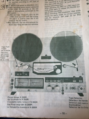 Teac 300r tape recorder reel - tape,
