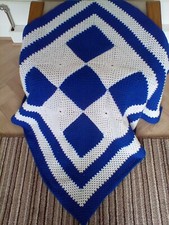 NEW HAND CROCHETED PATCHWORK BLANKET OR THROW