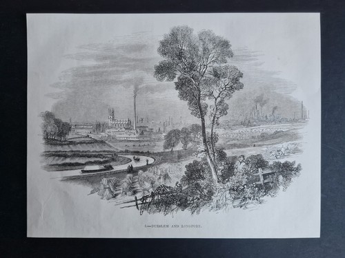 Antique 1850 print burslem - antique,