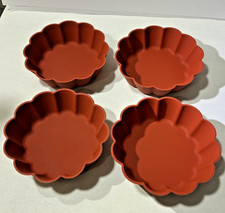 Mastercook 4 x Silicone Flan Pie Quiche Baking Moulds 8cm x 2.5cm