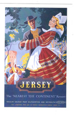 RAIL AD. POSTER ON POSTCARD