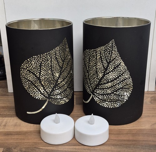 Gold black hurricane votive