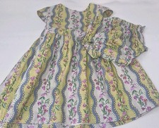 Cath Kidston Pretty Girls Dress Ribbons and Roses 12-18 months with Bloomers
