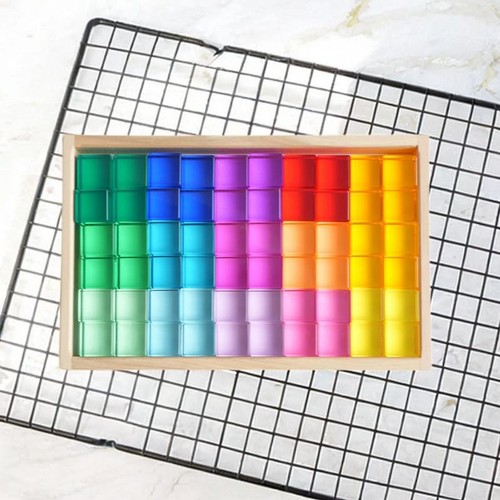 60x rainbow acrylic cubes - 60x,