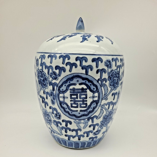 Blue white chinese ginger - blue,