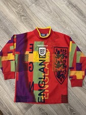 RARE SIGNED Euro 96 England David Seaman Goalkeeper Shirt