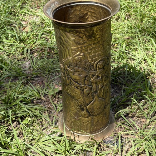 Vintage brass umbrella stand - umbrella,