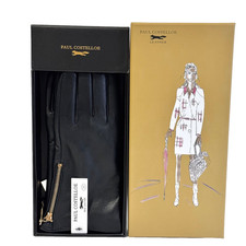 Women’s Gloves Black Leather Medium Size Paul Costelloe - In Gift Box - RRP £69
