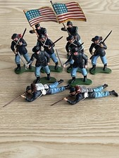 VINTAGE 1960s, BRITAINS SWOPPET, ACW UNION INFANTRY, 1/32 TOY SOLDIERS x 10