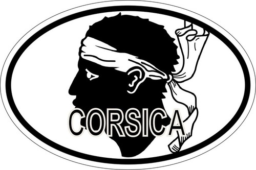 Oval sticker corsica country - corsica,