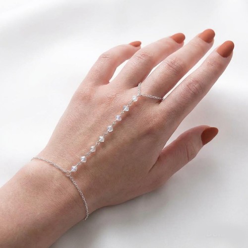 Silver plate clear crystal - plate,