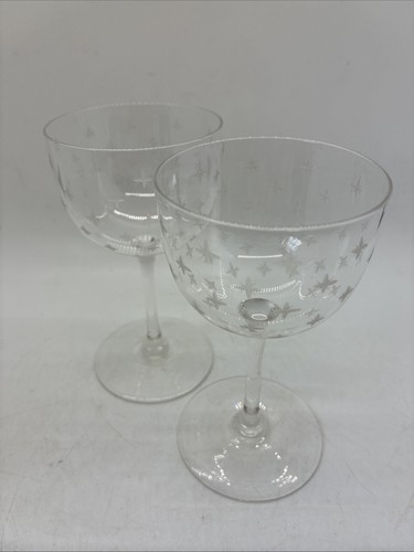 Vintage star etched wine - 2,