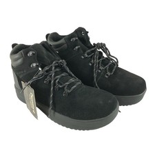 Bearpaw Mens Dominic Boots Suede Waterproof Sheepskin Insole Black Size 9