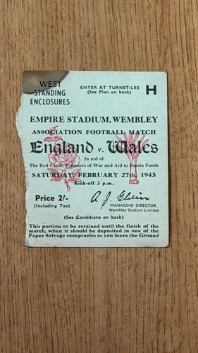 Ticket 1943 england - england, v